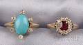 Two Antique Gemset Rings