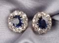 14kt Gold Sapphire and Diamond Earrings