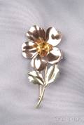 Retro 14kt Bicolor Gold and Citrine Brooch Tiffany  Co