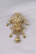 Antique 18kt Gold and Diamond Brooch