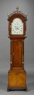 Federal Mahogany Inlaid Diminutive Tall Clock by Simon Willard