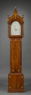 Federal Mahogany Inlaid Tall Clock by Effingham Embree