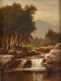 Benjamin Champney American 18171907 Landscape with Mountain and Waterfall