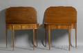 Pair of Walnut and Ash Inlaid Pier Tables