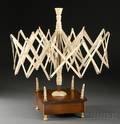 Ivory Mahogany and Whalebone Yarn Swift on Stand