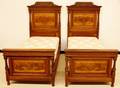 Pair of 19th C French Walnut Twin Beds