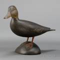 Crowell Carved and Painted Standing Black Duck Figure