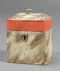 Smoke Decorated Tinware Tea Caddy