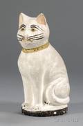 Painted Chalkware Cat Figure