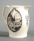 Transfer Decorated Liverpool Pottery Creamware Pitcher