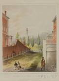 JH Buffords lithographer Boston 19th Century Lot of Five Old Boston Series Views Beacon Hill From Mt Vernon St Beacon Hi