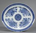Large Blue and White Oval Fitzhugh Pattern Porcelain Platter