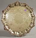 Round Silver Plated Footed Tray
