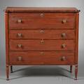 Federal Cherry and Mahogany Veneer Inlaid Chest of Drawers