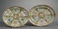 Two Oval Rose Medallion Porcelain Platters