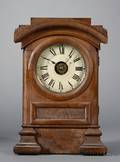 Mahogany and Mahogany Veneer Club Foot Shelf Clock