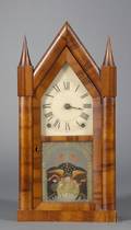 Rosewood Veneer Gothic Steeple Clock