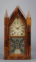 Mahogany and Rosewood Veneer Gothic Shelf Clock