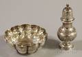 F Porter Sterling Silver Bowl and a 800 Continental Silver Caster