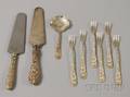 Nine Repousse Sterling Flatware Items