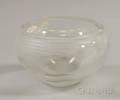 Modern Colorless Cut Art Glass Bowl