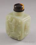Carved Jade Footed Snuff Bottle