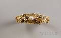 14kt Gold Diamond Colored Gemstone and Pearl Bangle Bracelet