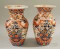 Pair of Large Imari Porcelain Vases