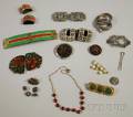 Group of Antique and Costume Buckles and Assorted Jewelry Items