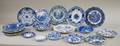 Twenty English Blue and White Transfer Decorated Staffordshire and Other Plates