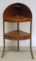 Inlaid Mahogany Corner Chamber Stand