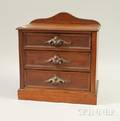 Miniature Victorian Carved Walnut ThreeDrawer Chest