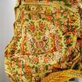 Late Victorian Mohair Floral Pattern Carriage Blanket with Fringe