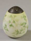 Mount Washington Handpainted Leaf Decorated Opaque Glass Eggshaped Sugar Shaker