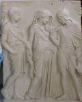 Caproni Bros Type Classical Painted Cast Plaster Relief Panel Zeus Antiopa Amphion