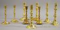 Nine Brass Candlesticks