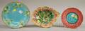 Majolica Leafform Dish English Berry Blossom Plate and a Small French Plate