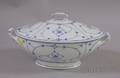 German Blue and White Copenhagen Pattern Porcelain Tureen with Cover