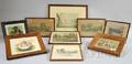 Nine Small Framed 19th Century Prints and Other Items
