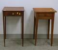 Inlaid Mahogany OneDrawer Stand with Tapering Legs and a Cherry OneDrawer Stand with Tapering Legs