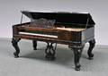 Steinway  Sons Rococo Revival Ebonized Carved Wood and Rosewood Veneer Square Piano
