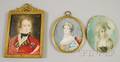 Three European Miniature Painted Portraits on Ivory