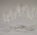 Seventyfour Pieces of Baccarat Colorless Cut Glass Genova Pattern Stemware