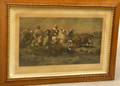 Oak Framed Boussod Valadon  Co Handcolored Print Engagement De Cavalerie Tunisie