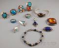 Group of Silver Sterling Silver and Hardstone Jewelry