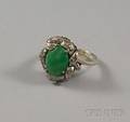 14kt White Gold Jadeite and Diamond Ring