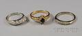 Three 14kt Gold and Diamond Rings