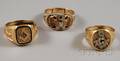 Three Gold Gentlemans Masonic Rings