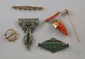 Five Brooches and a Stickpin