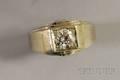 Gentlemans 14kt Gold and Diamond Ring